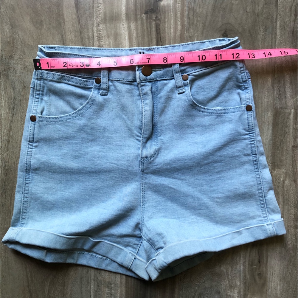 High waisted denim shorts